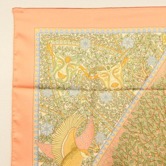 HERMES Carre 90 Scarf ""AXIS MUNDI"" Silk Orange Auth - Picture 3 of 16